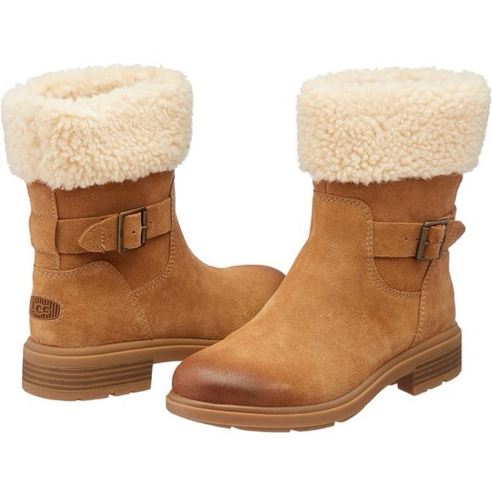 UGG Brown Shearling-Lined Winter Boots